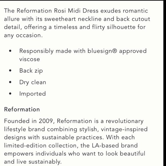 NWT Reformation Rosi Floral Midi Dress, size 6 - Picture 11 of 11